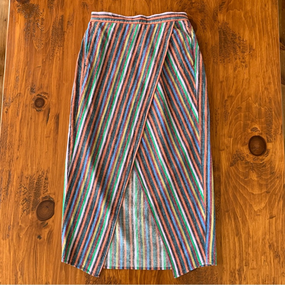 Madewell Overlay Skirt in Rainbow Stripe